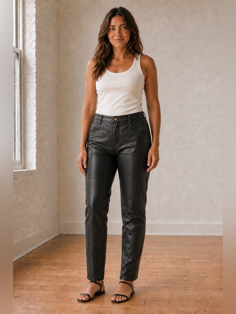 GIVENCHY Black Calf-Skin Leather Pants